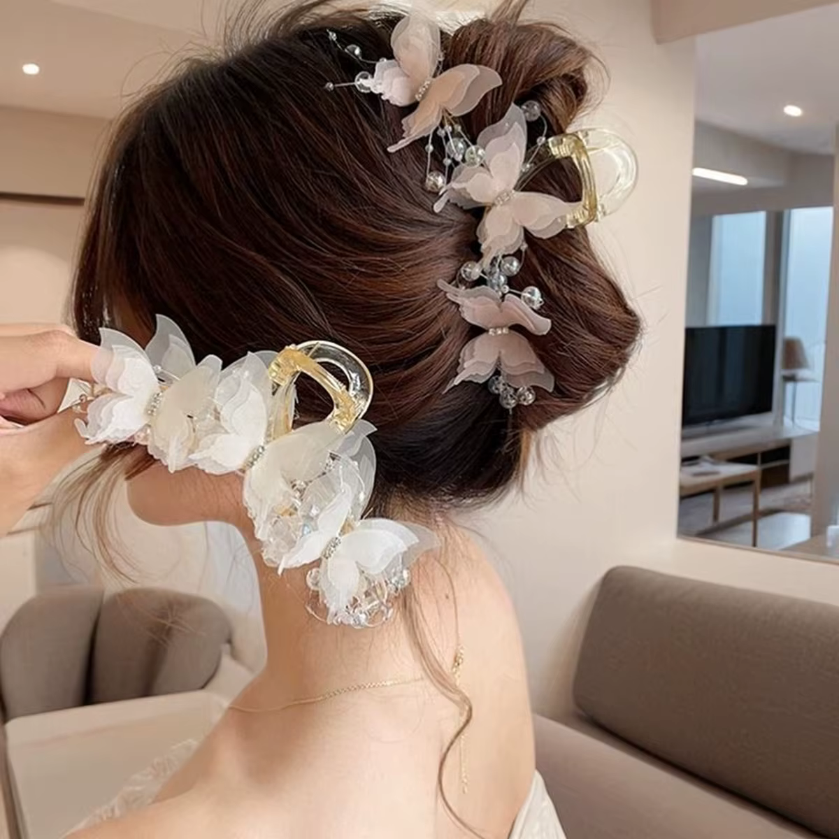 Superbe pince à cheveux papillon
