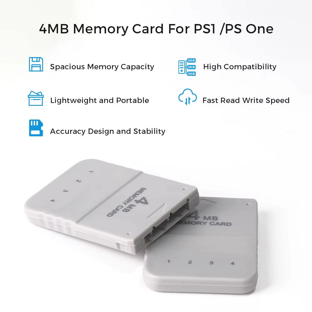 Haute42 cartes d'extension de carte mémoire 4 mo adaptées aux consoles de jeu PlayStation1 PS1 PS One jeu de carte mémoire sauvez pour Sony Ps1
