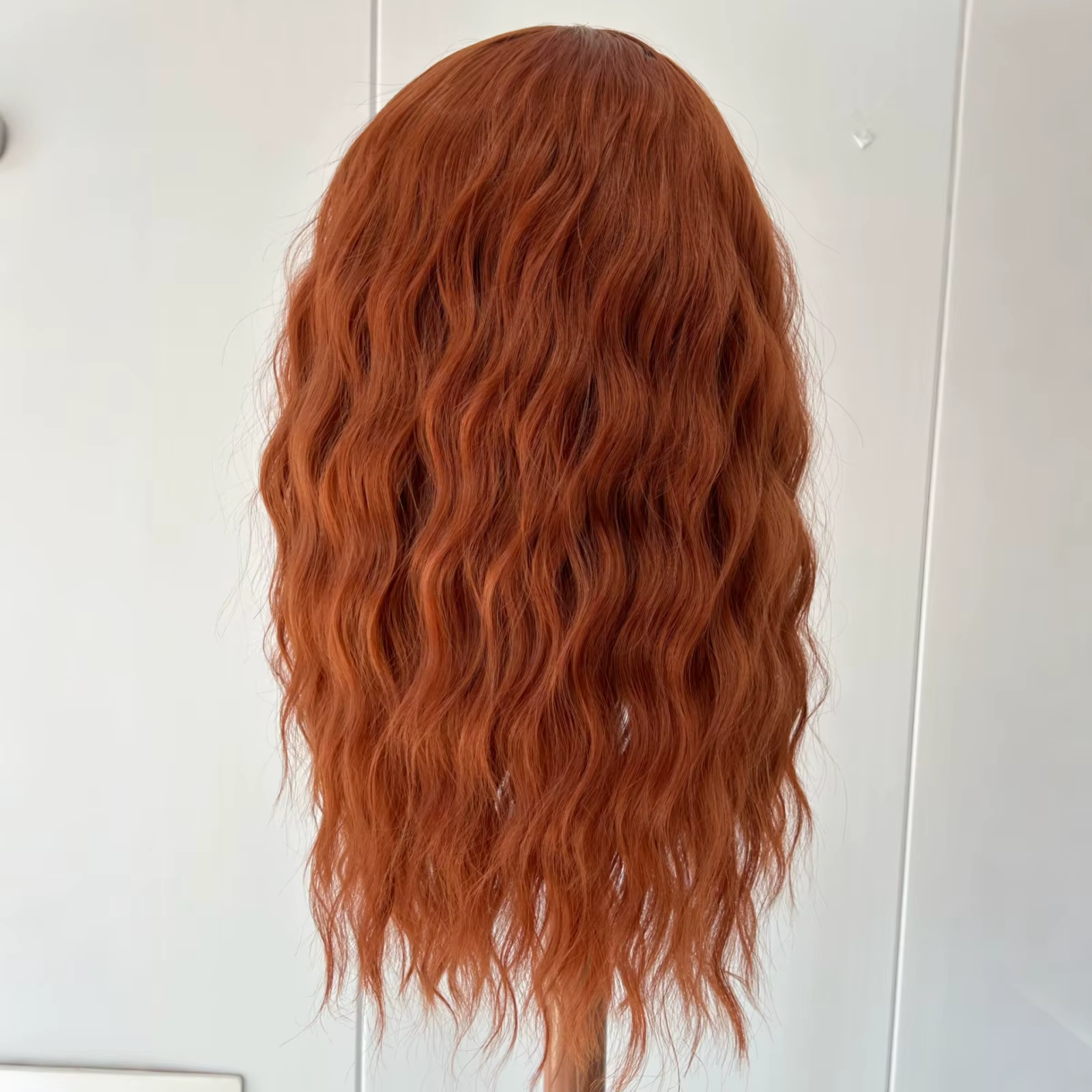 Perruque Bob synthétique courte ondulée rouge cuivre pour femmes