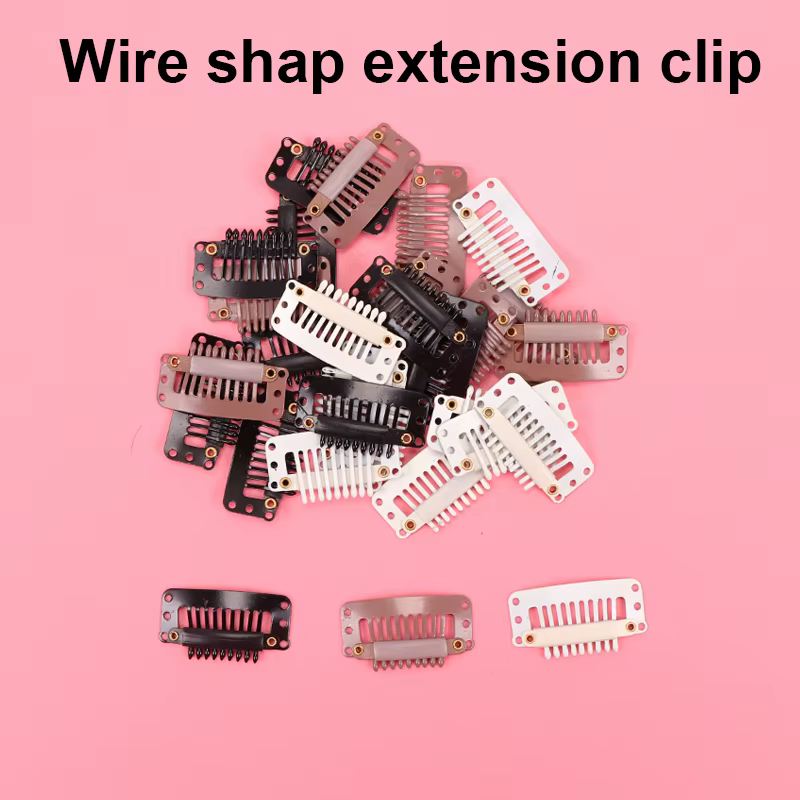 Clips de perruque pour Extensions de cheveux 3.2cm 9 dents pinces