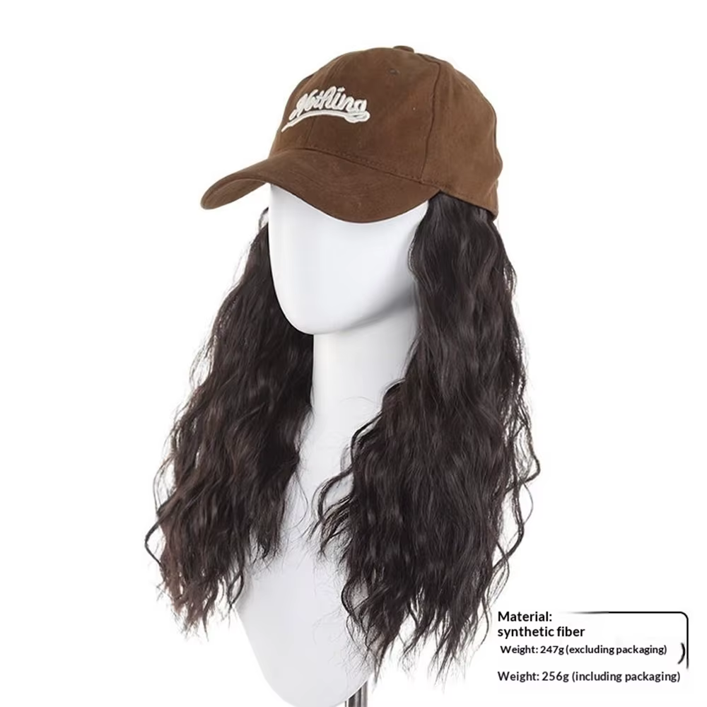Casquette perruque synthétique avec extensions ondulées naturelles intégrées pour femme