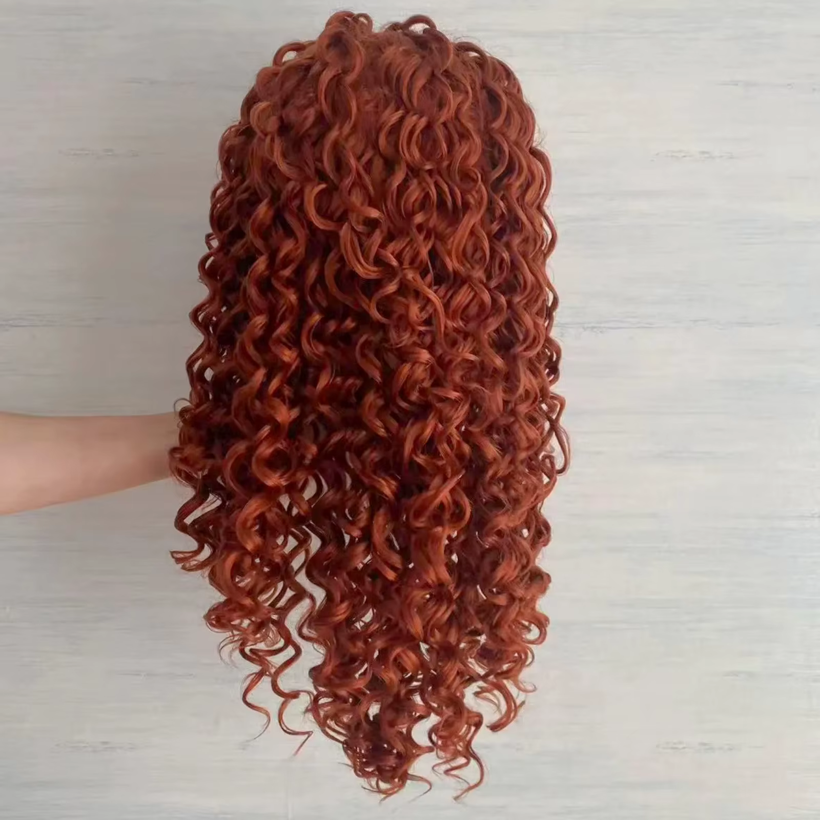Auburn gingembre 13X4 perruques avant en dentelle bouclée profonde pour les femmes cuivre rouge Orange cheveux synthétiques longs crépus résistant à la chaleur fête Cosplay