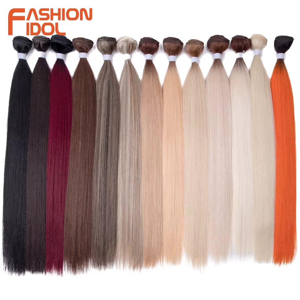 FASHION IDOL 28 pouces 200g trames Yaki cheveux raides tissage synthétique faux