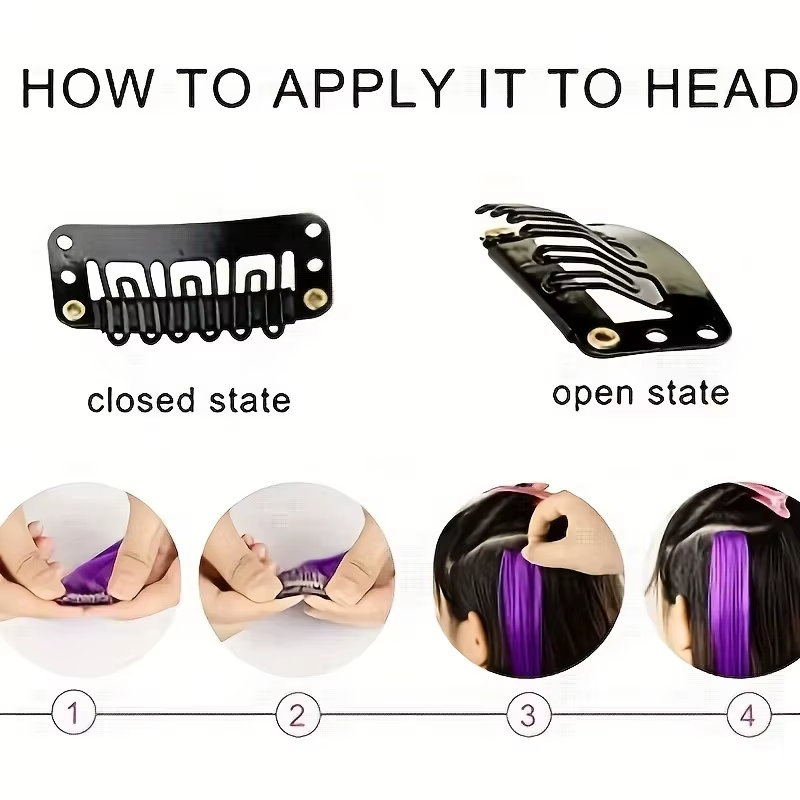 Extensions de cheveux synthétiques à clips