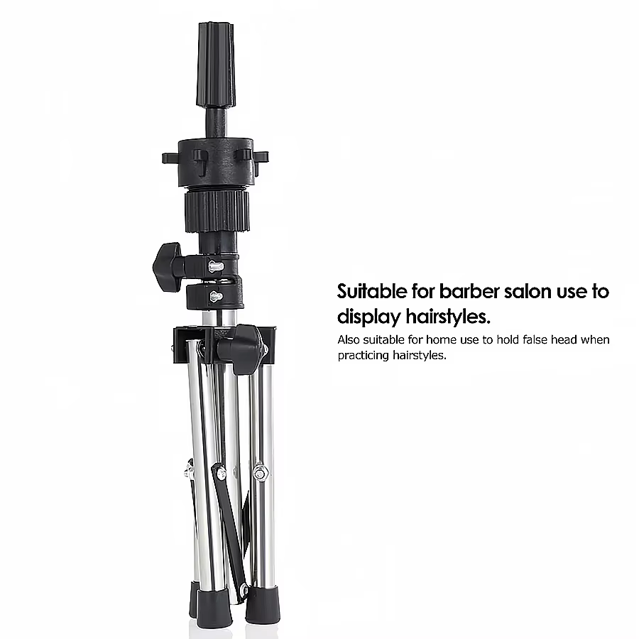 Support de tête de perruque trépied réglable en hauteur