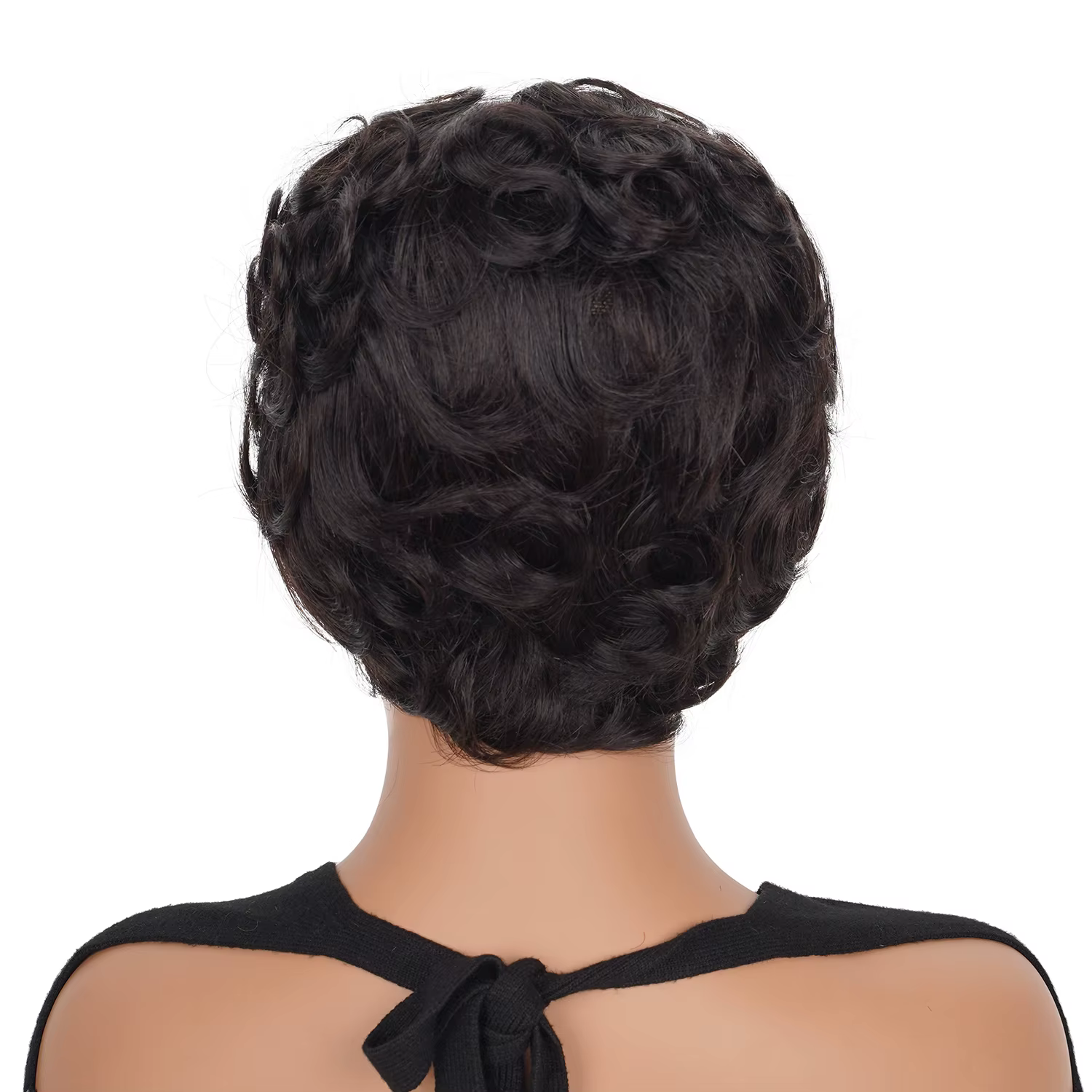Perruques courtes coupe lutin pour femmes cheveux humains