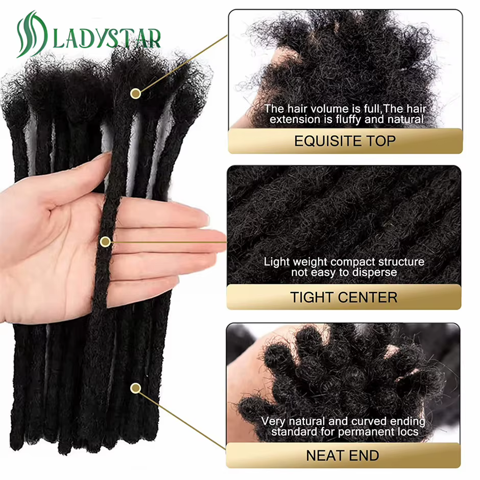 Extensions de cheveux humains Dreadlock 8 pouces