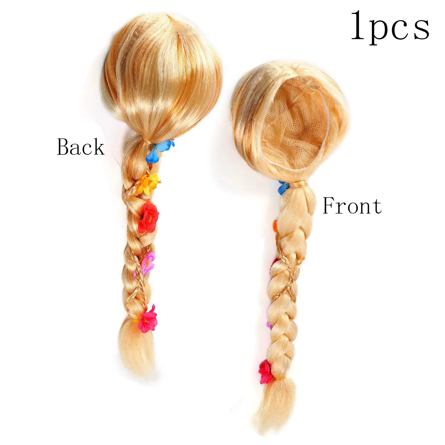 Costume Moana pour enfants, couvre-chef, perruque, jeu de rôle de bande dessinée Elsa Belle, petite sirène, accessoire de déguisement de princesse, cheveux synthétiques