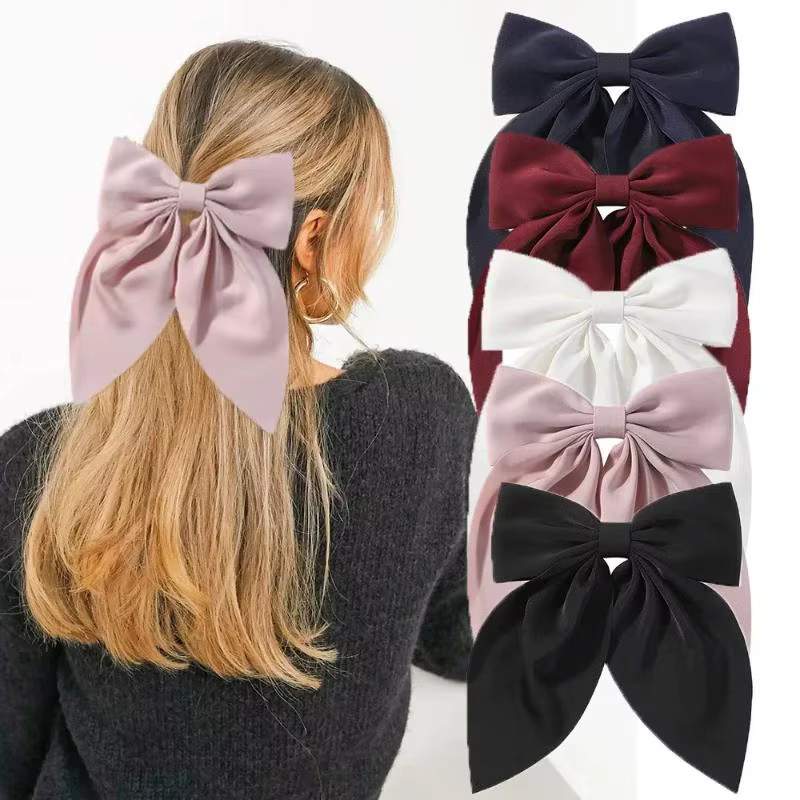 Pince à cheveux en ruban à nœud élégant pour filles