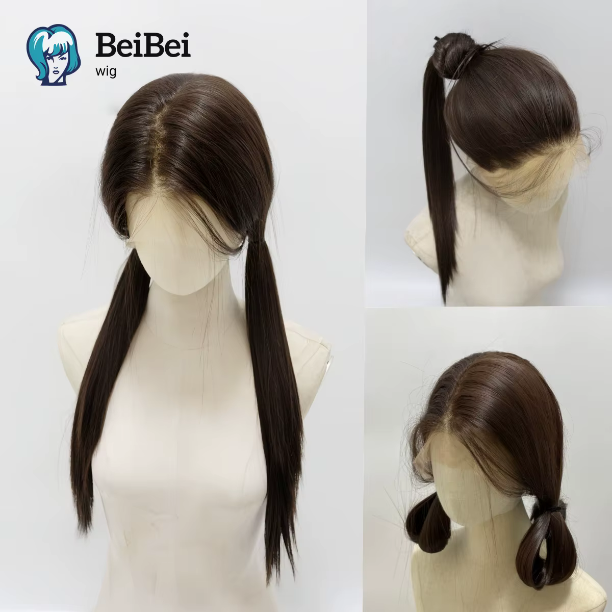 360 perruques noires brunes pour femmes 26 pouces longue droite pleine perruque de dentelle synthétique avec Fibers haute température pour Cosplay Peluca