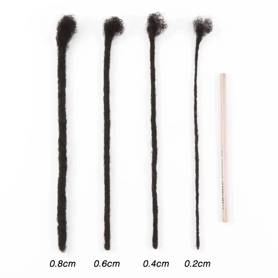Extension Loc cheveux humains Locs 0.2 Cm d'épaisseur 14 pouces 30 brins