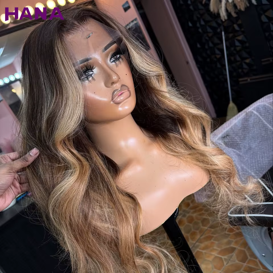 Perruque Ombrée Gris Blond 5x5 avec Fermeture pour Femme