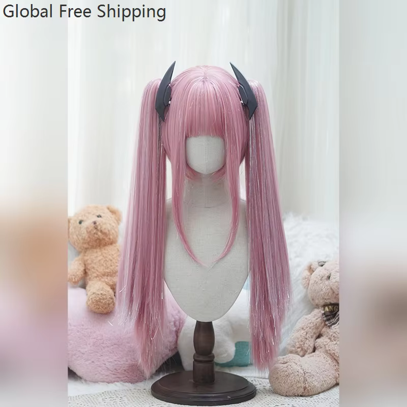 Perruque Lolita Cosplay fil Laser brillant cheveux raides pour femmes Anime Roleplay synthétique princesse