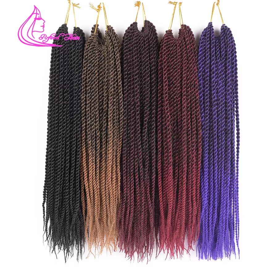 Cheveux raffinés synthétiques petites tresses au Crochet tresse torsadée sénégalaise 30 racines/pièce Extensions