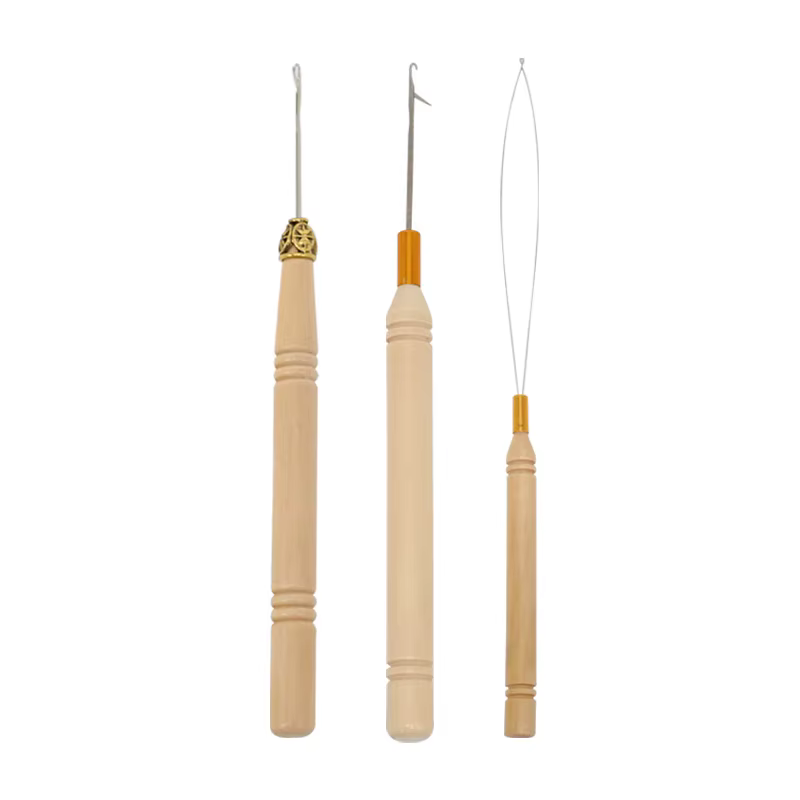 2/6/12 pièces Outils pour extensions de cheveux à micro-anneaux : Aiguille à boucler