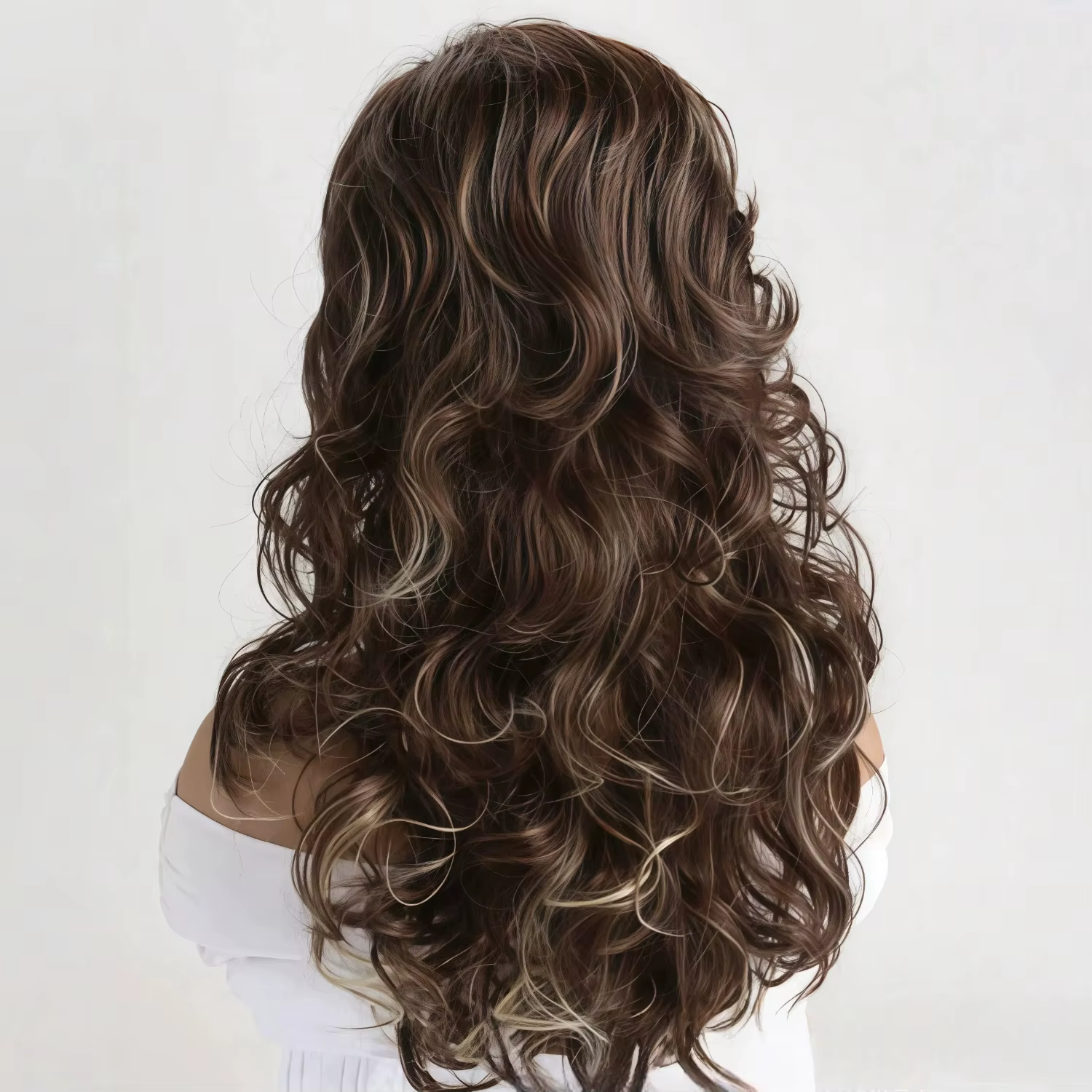Perruque synthétique bouclée naturelle et volumineuse de 20 pouces pour femme