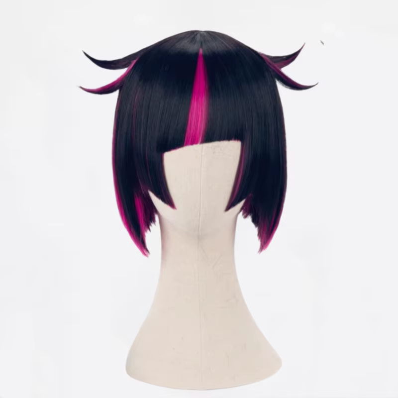 Lilia Vanrouge Cosplay perruque noir violet mixte court résistant à la chaleur cheveux synthétiques Halloween fête
