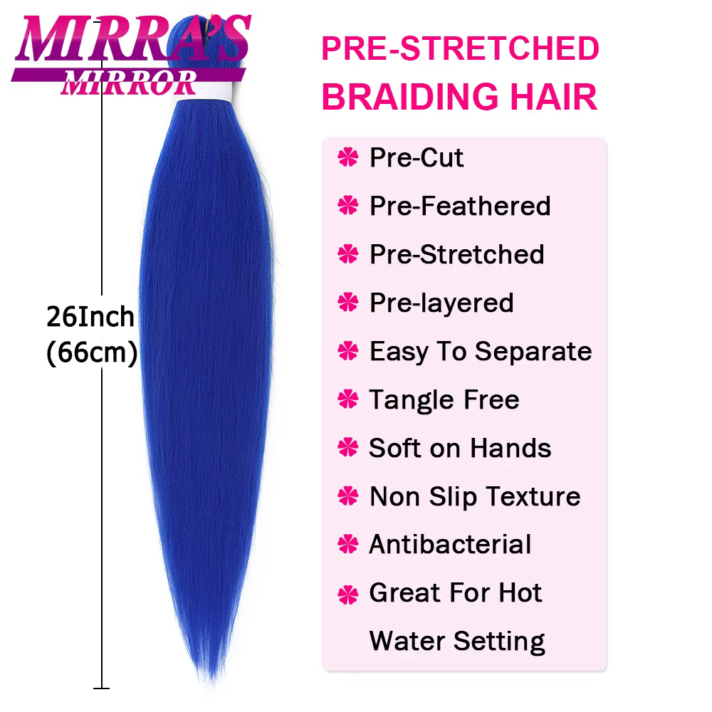 Extensions de cheveux synthétiques Yaki souples pré-étirées