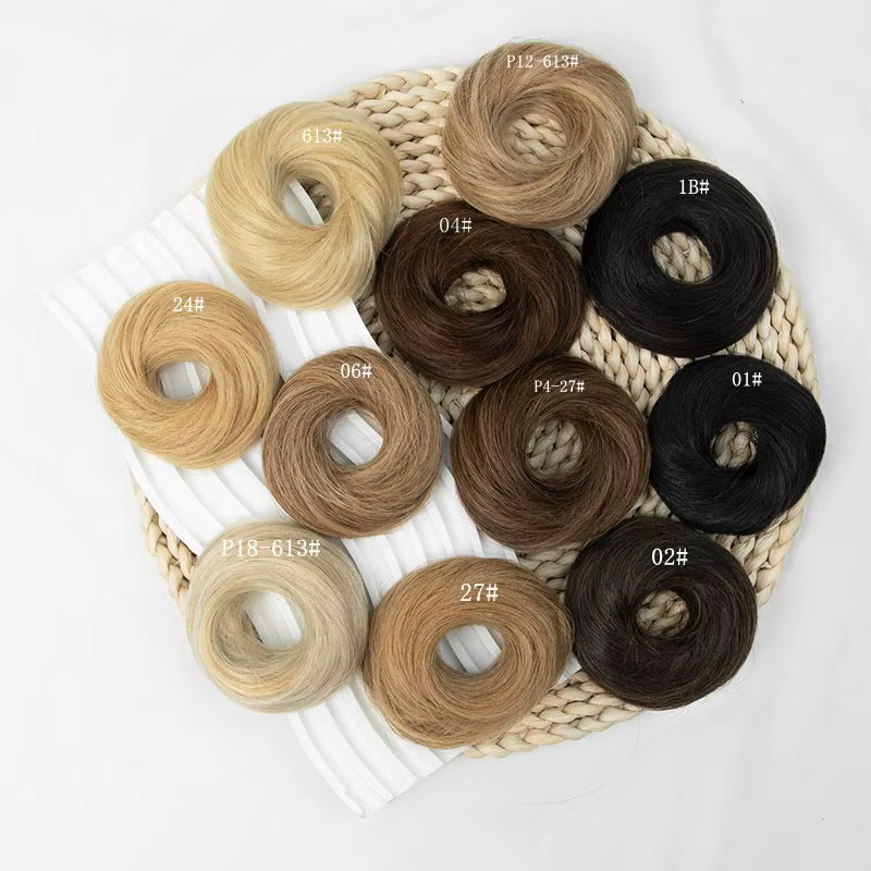 Chignon de cheveux humains Scrunchie postiche Updo