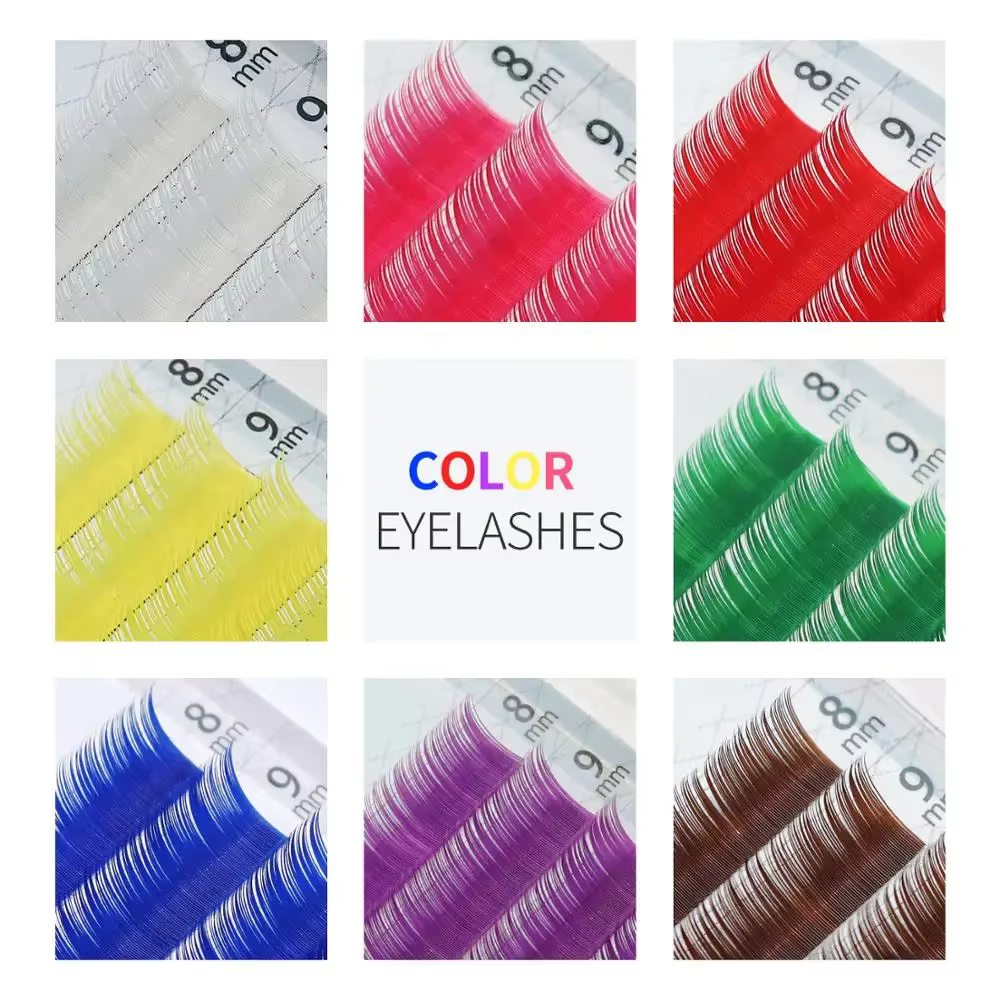 Extensions de cils de couleur marron violet 8-14mm