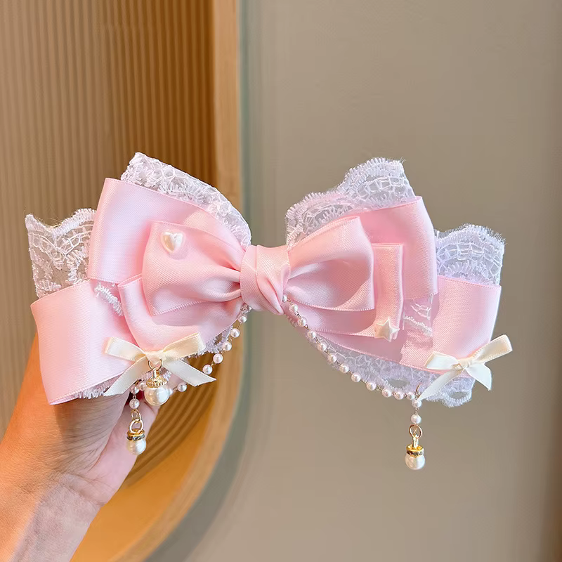 Pinces à cheveux avec nœud pour fille Lolita