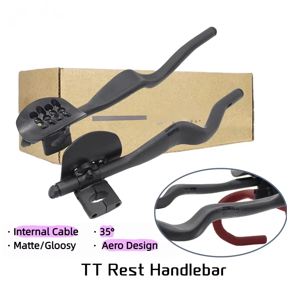 Guidon ergonomique TT de routage de câble interne DEDA 35 °   Conception complète d'Aero de fibre de carbone de la barre d'extension 3K d'essai de temps de triathlon