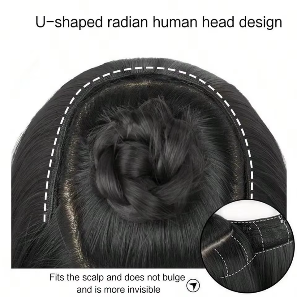 Extensions de cheveux à grande vague en forme de V en Fiber synthétique de 24 pouces pour les femmes caucasiennes
