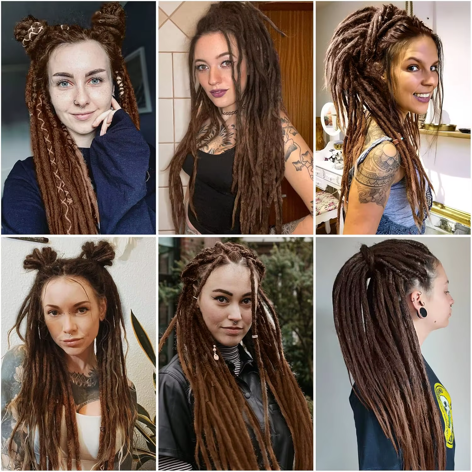24 "Extensions de dreadlocks Crochet cheveux pour femmes 10 brins tresses