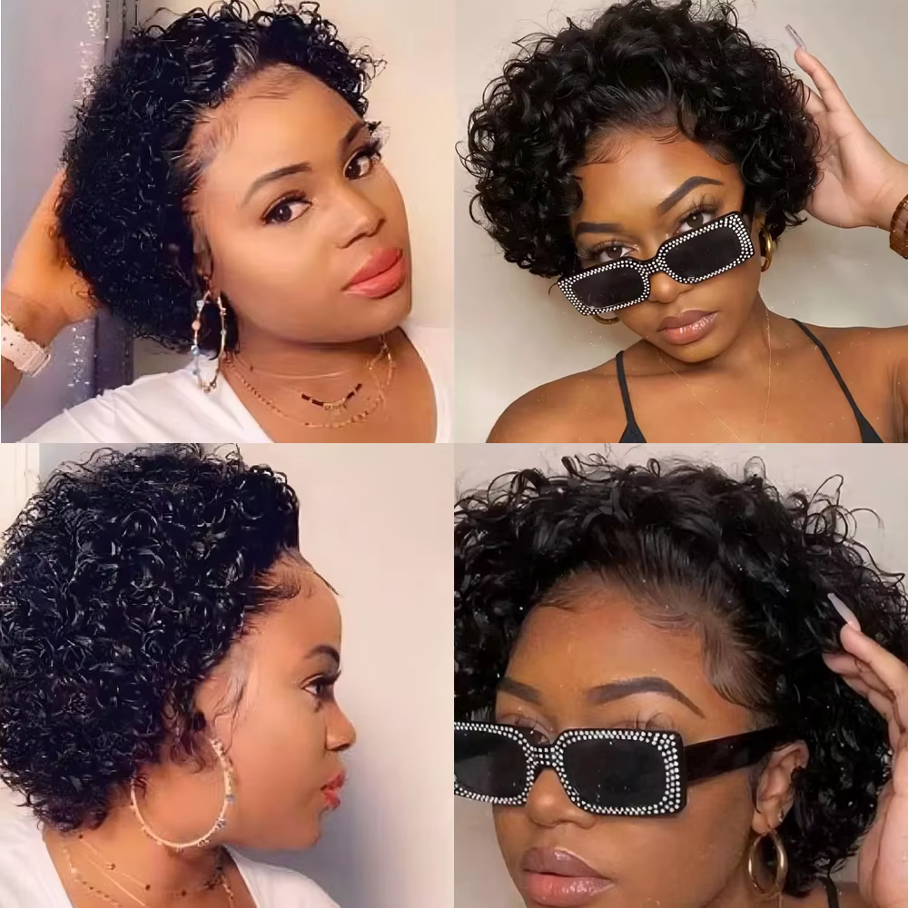 Perruque Pixie Cut en Cheveux Humains