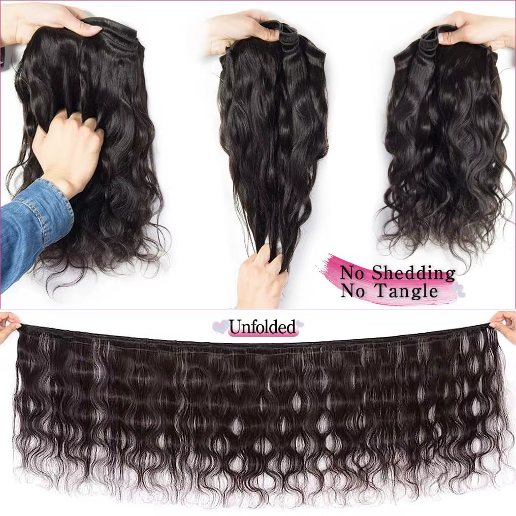 Extensions de cheveux naturels brésiliens vierges Body Wave avec closure 4x4