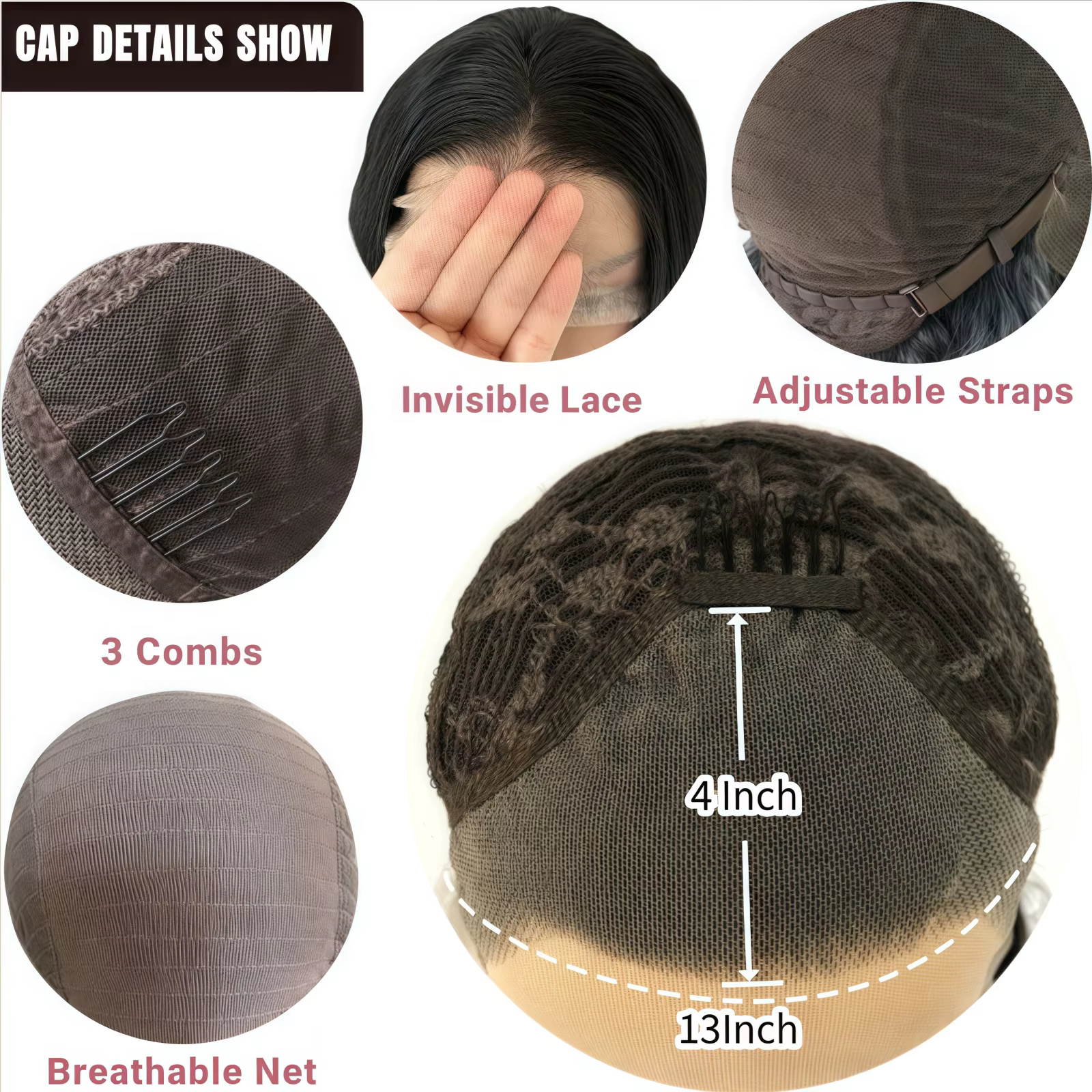 Perruque Lace Front Wig synthétique ondulée longue