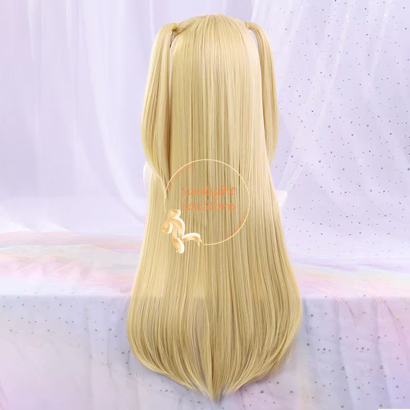 Cosplay perruque longue jaune doré femmes Misa Amane Anime