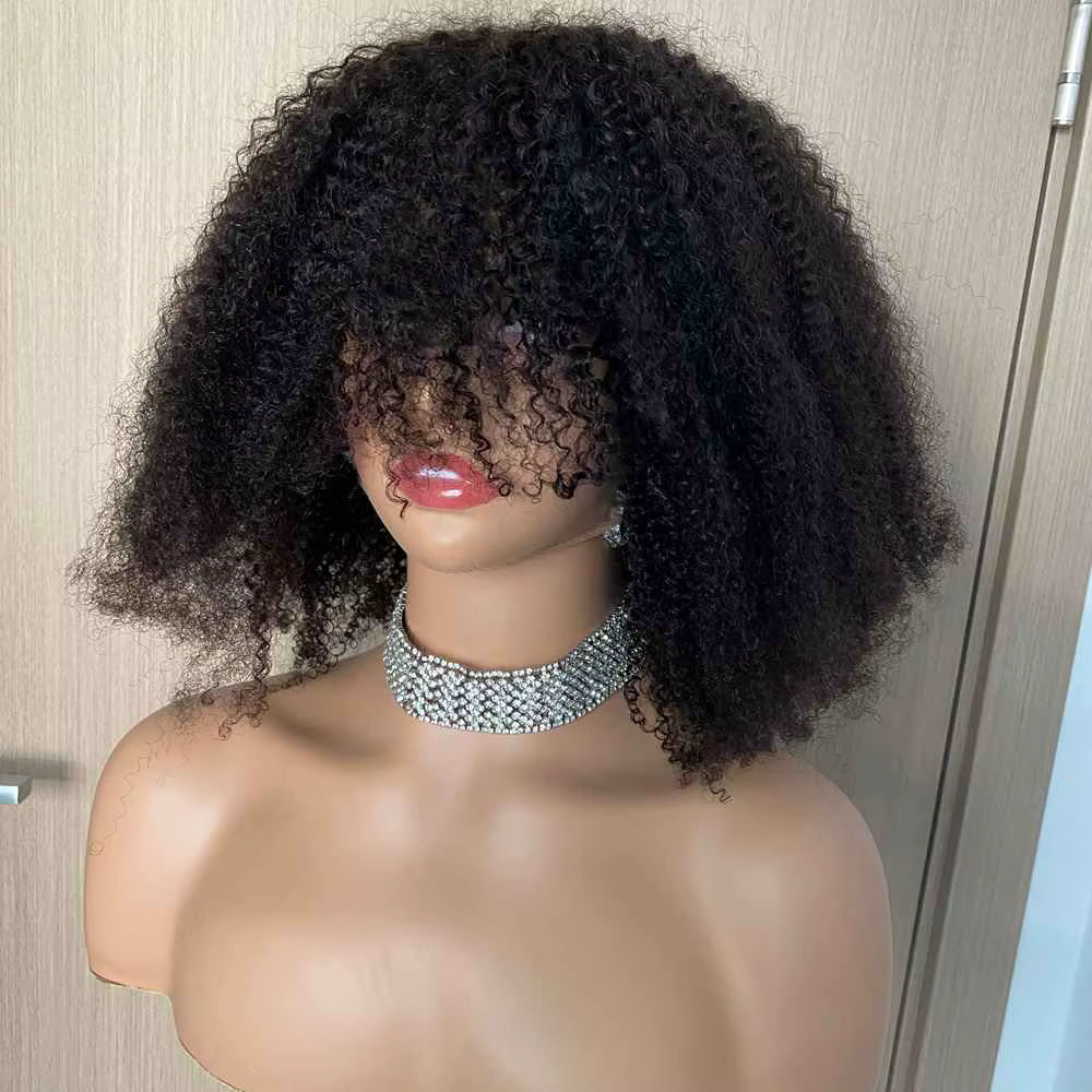 Mongol court 4B 4C perruques Afro crépus bouclés Bob perruque brésilienne perruque cheveux humains pour femme cheveux humains perruques de cheveux naturels pleine Machine