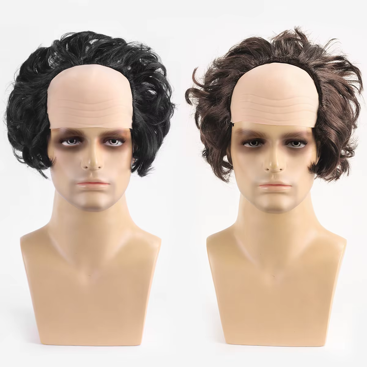 Perruque demi-couvre-tête en fibre synthétique