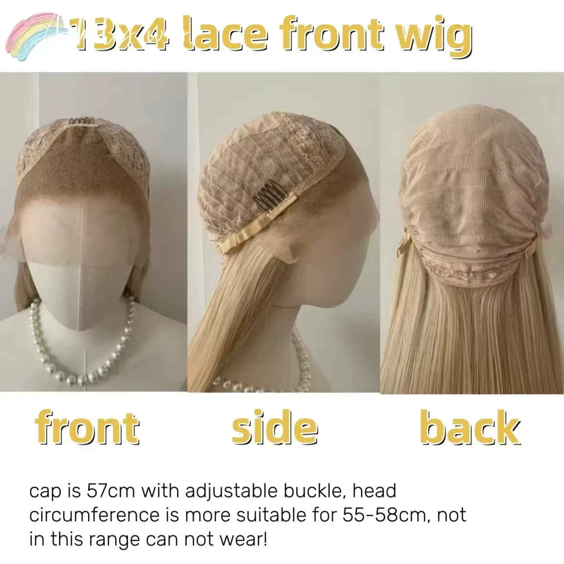 Perruque Lace Front Wig synthétique lisse et longue