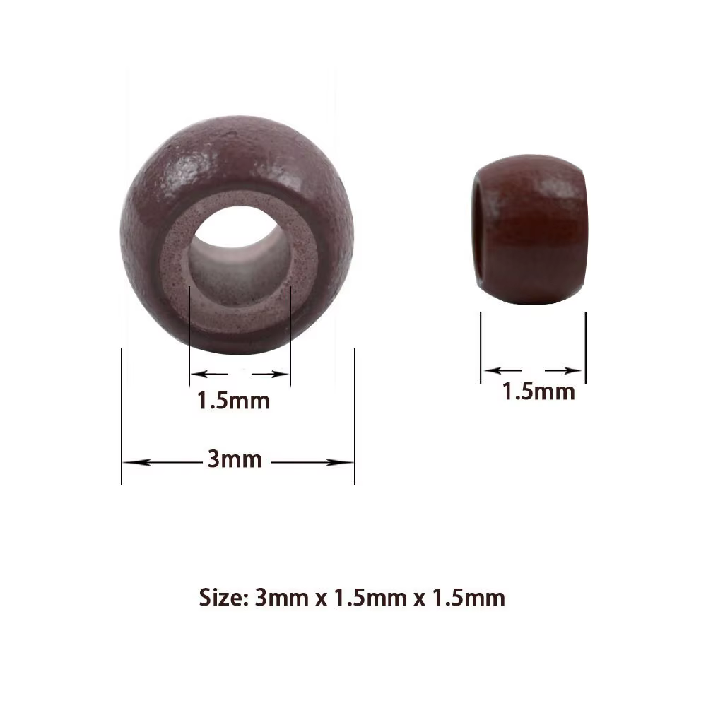 500 pièces Microring Extensions de cheveux 3.0X1.5X1.5mm perles