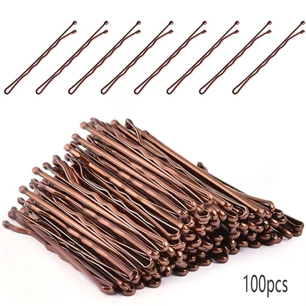 Lot de 100 pinces à cheveux en métal ondulé
