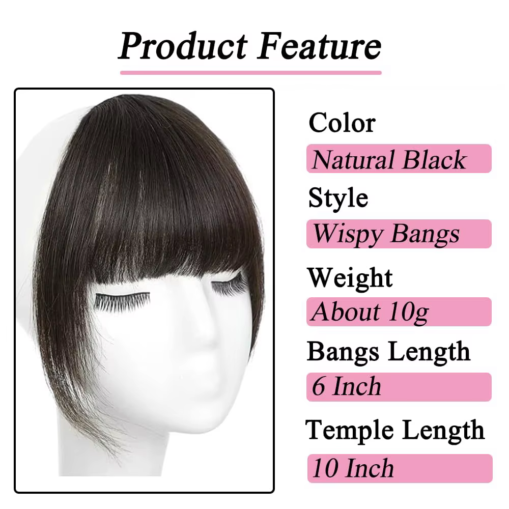 Réinitialisation in Bangs Extensions de cheveux pour femmes