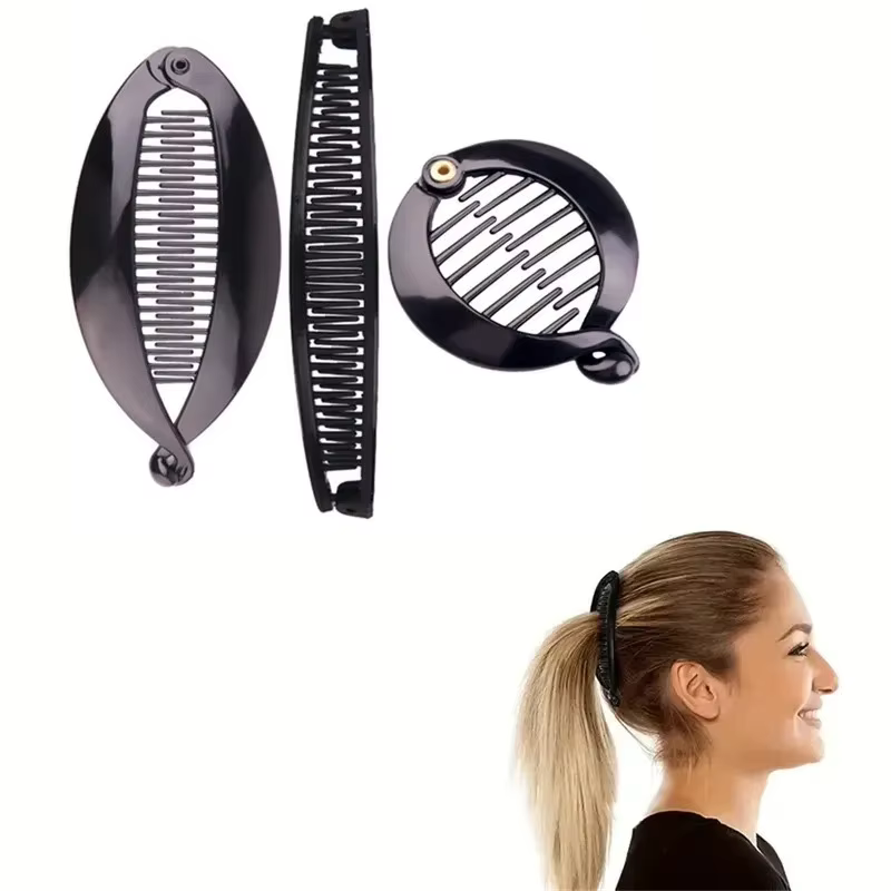 Lot de 3 pinces à cheveux noires