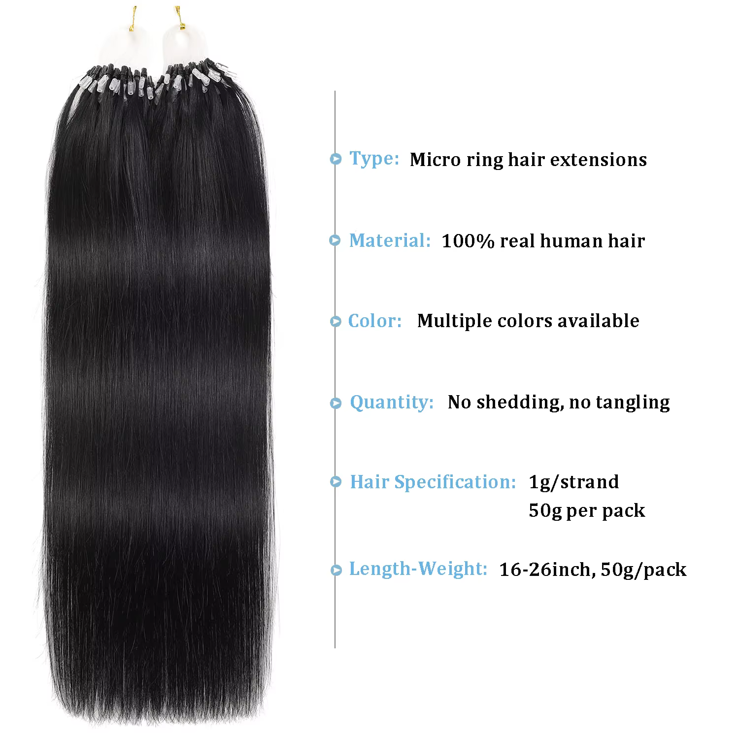 Extensions de cheveux humains droits pour femmes 100g ligne de pêche Extension