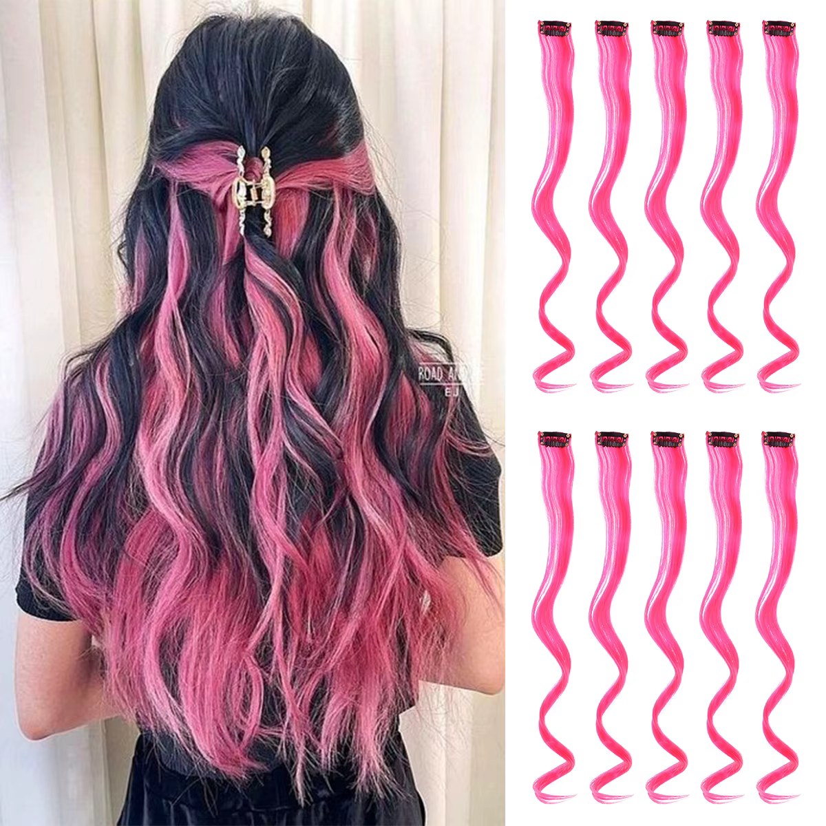 Extensions de cheveux synthétiques avec une pince