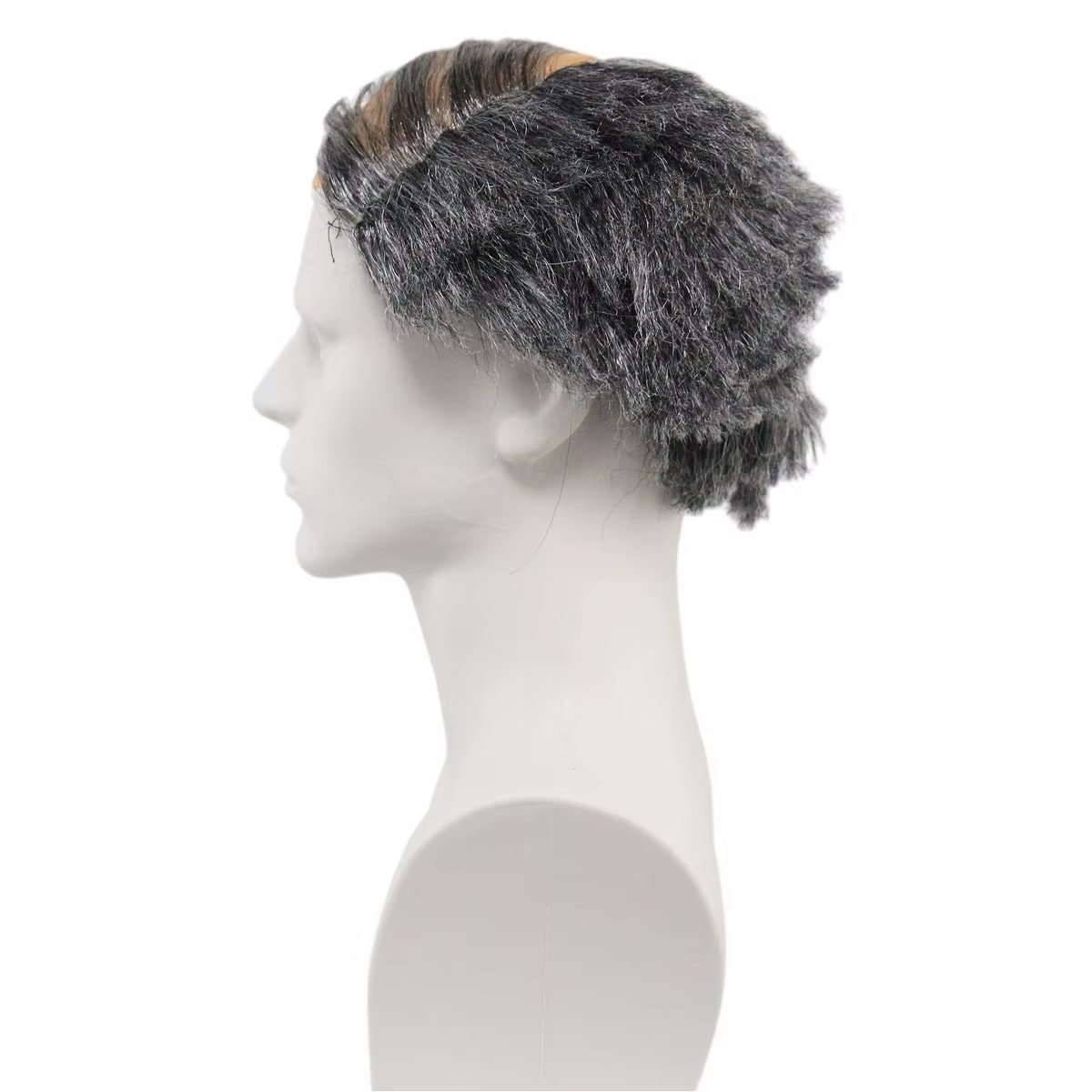 Perruque synthétique grise pour hommes âgés