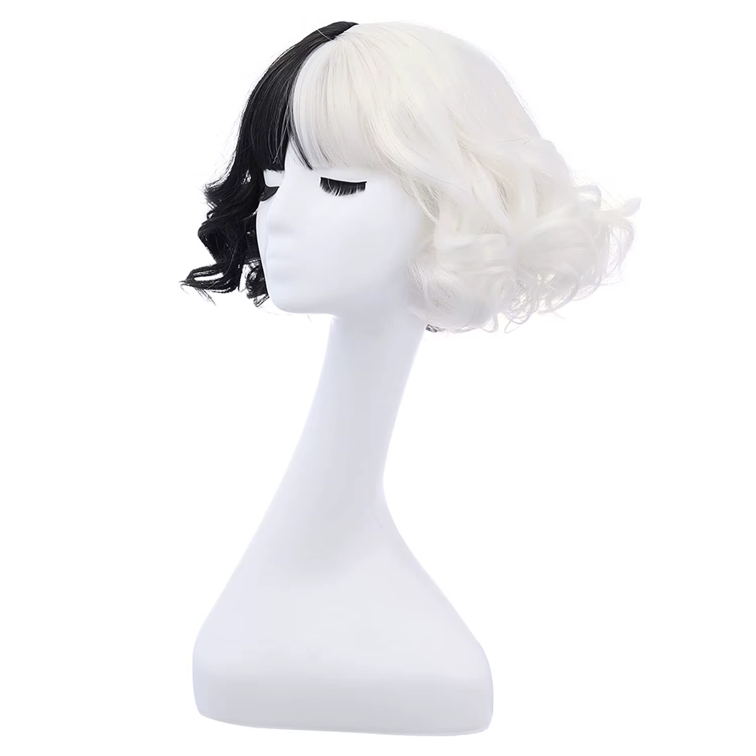Perruques noires et blanches pour femmes