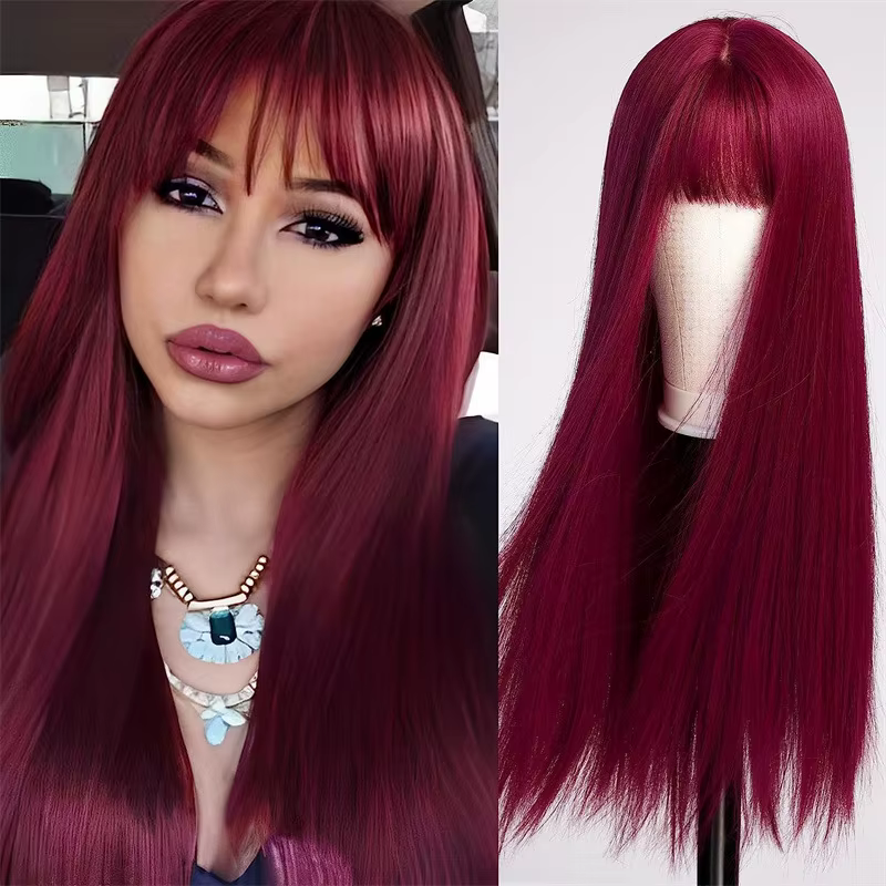 Perruque synthétique 26 pouces la plus vendue pour cheveux longs et raides