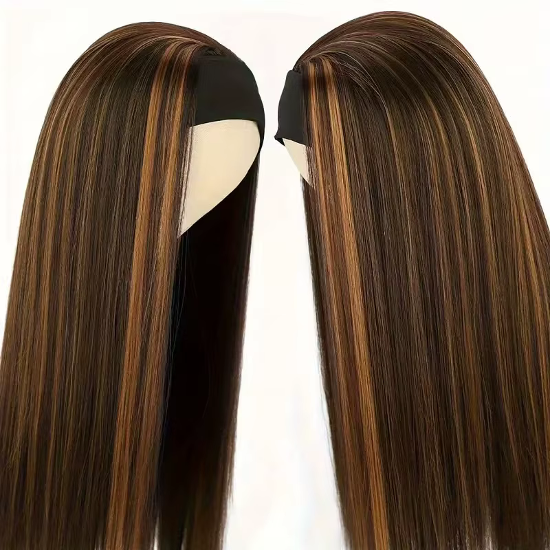 Perruque bandeau longue et lisse de 26 pouces pour femmes