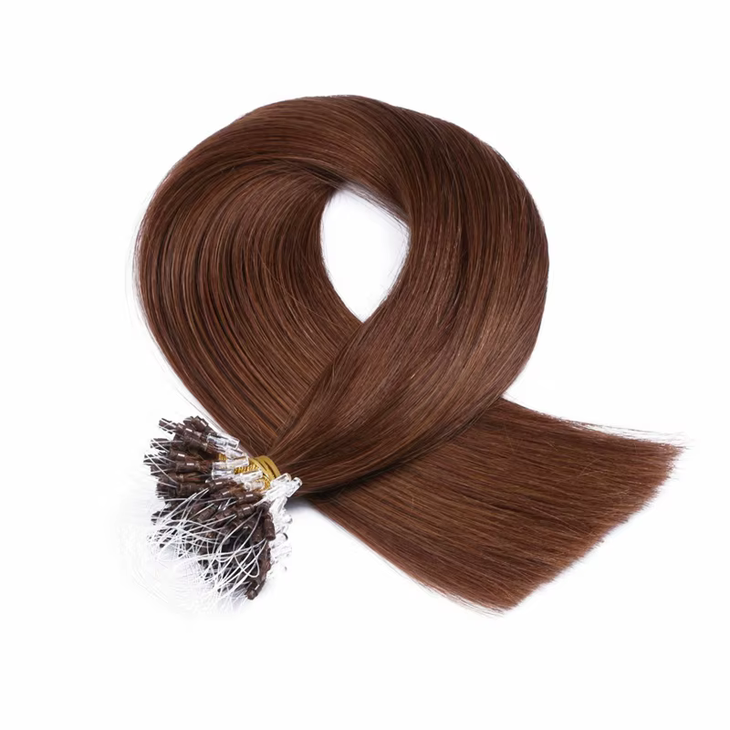 Extensions de Cheveux Humains Naturels Lisses avec Micro Anneau