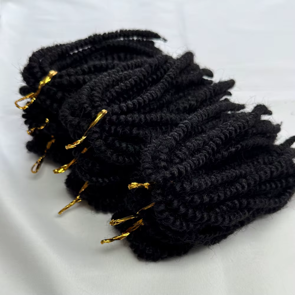 Printemps torsion Crochet cheveux 100% humain moelleux bombe