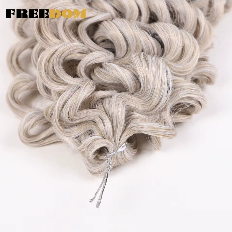 EDOM-Tresses synthétiques Deep Wavy Twist Crochet Hair, Afro Curly Hair, Ombre Brown, 12 Amaran Braiding Extension