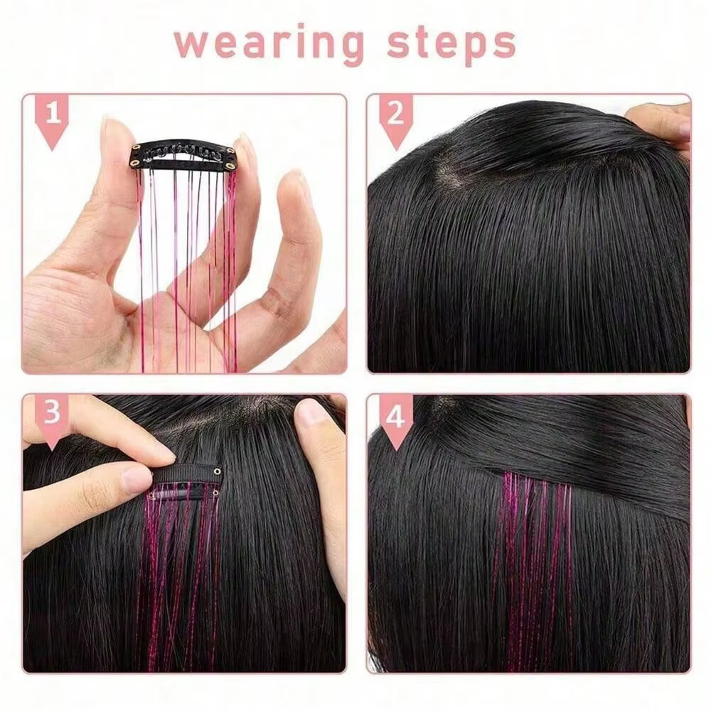 Extensions de cheveux synthétiques à clipser