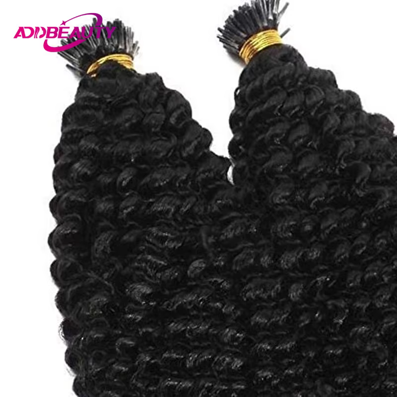 Extensions de cheveux bouclés crépus I-Tip